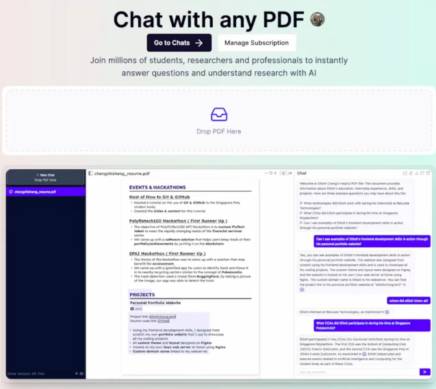 PDF Processing and Chat Interface